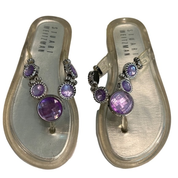 Stuart Weitzman Girls Purple Jeweled Jelly Sandals size 10Y - Picture 1 of 3